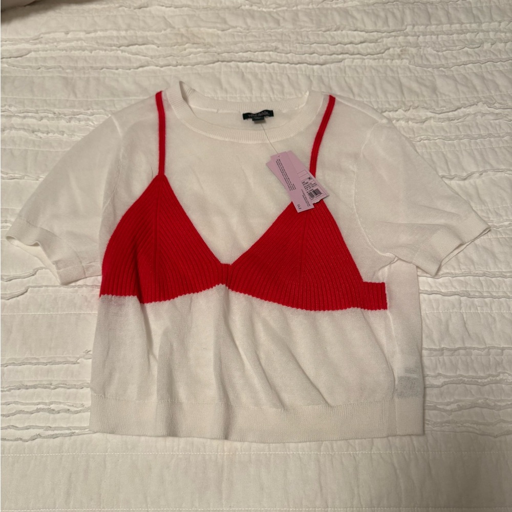 Red “Bikini Top” Sweater